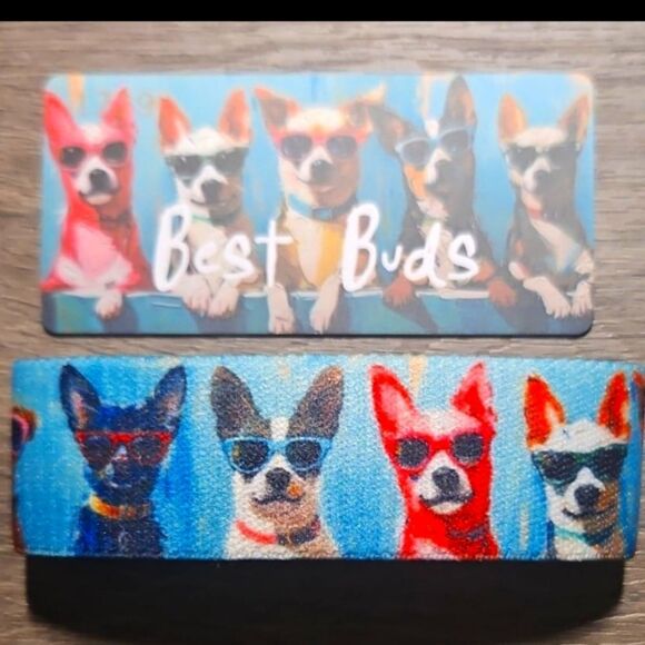ZOX "BEST BUDS" #1729 CUTE CUT PINK DOG COLLECTIBLE VINTAGE WRISTBAND - Picture 1 of 2